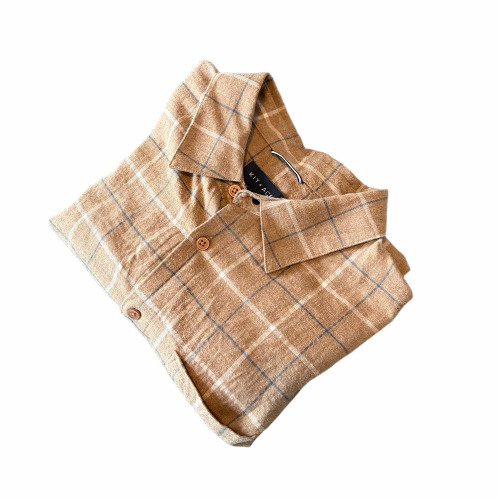 Kit and Ace Brown Plaid Casual Shirt Size Medium